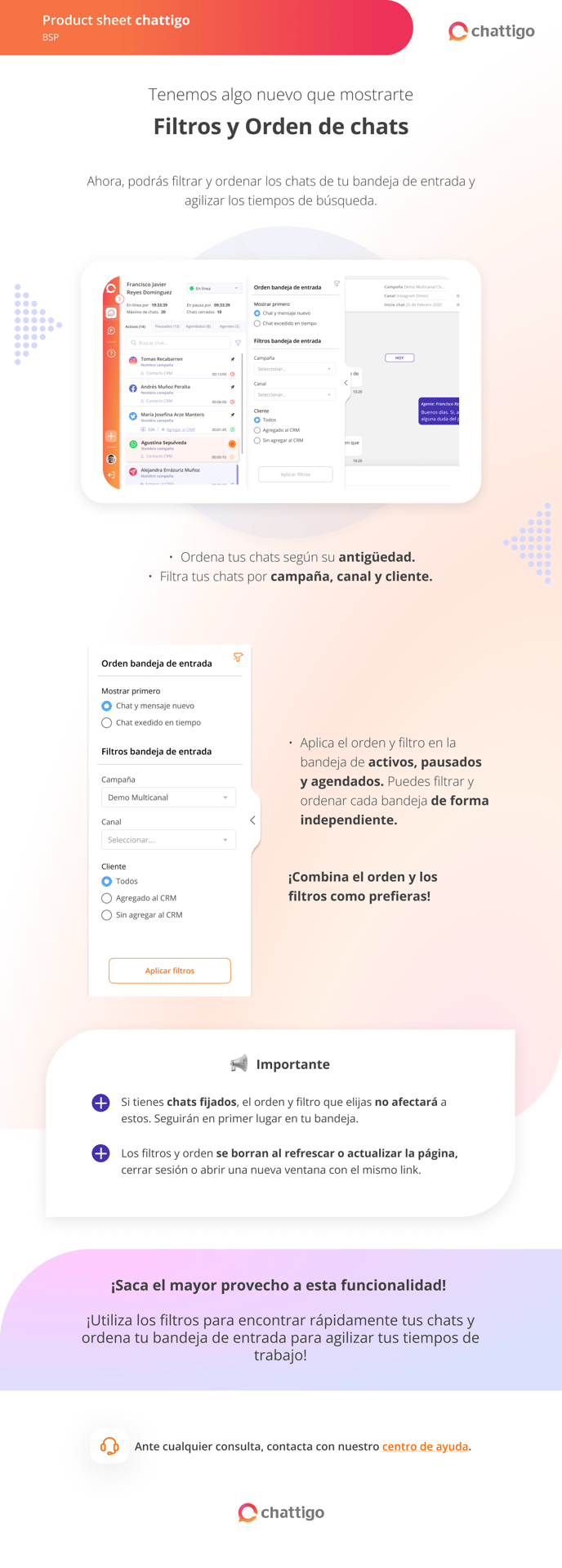 PS Filtros y Orden de chats
